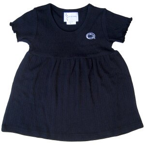 navy toddler pointelle dress with embroidered Penn State Athletic Logo